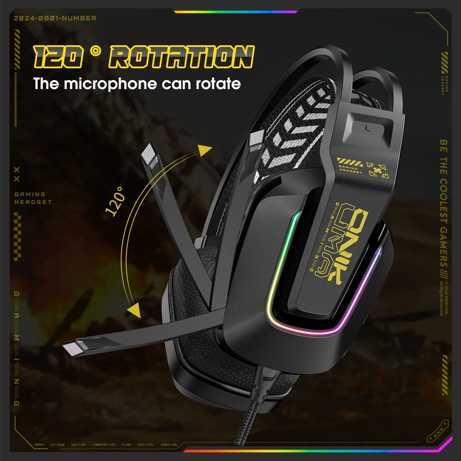 سماعة رأس فاخرة للألعاب RGB