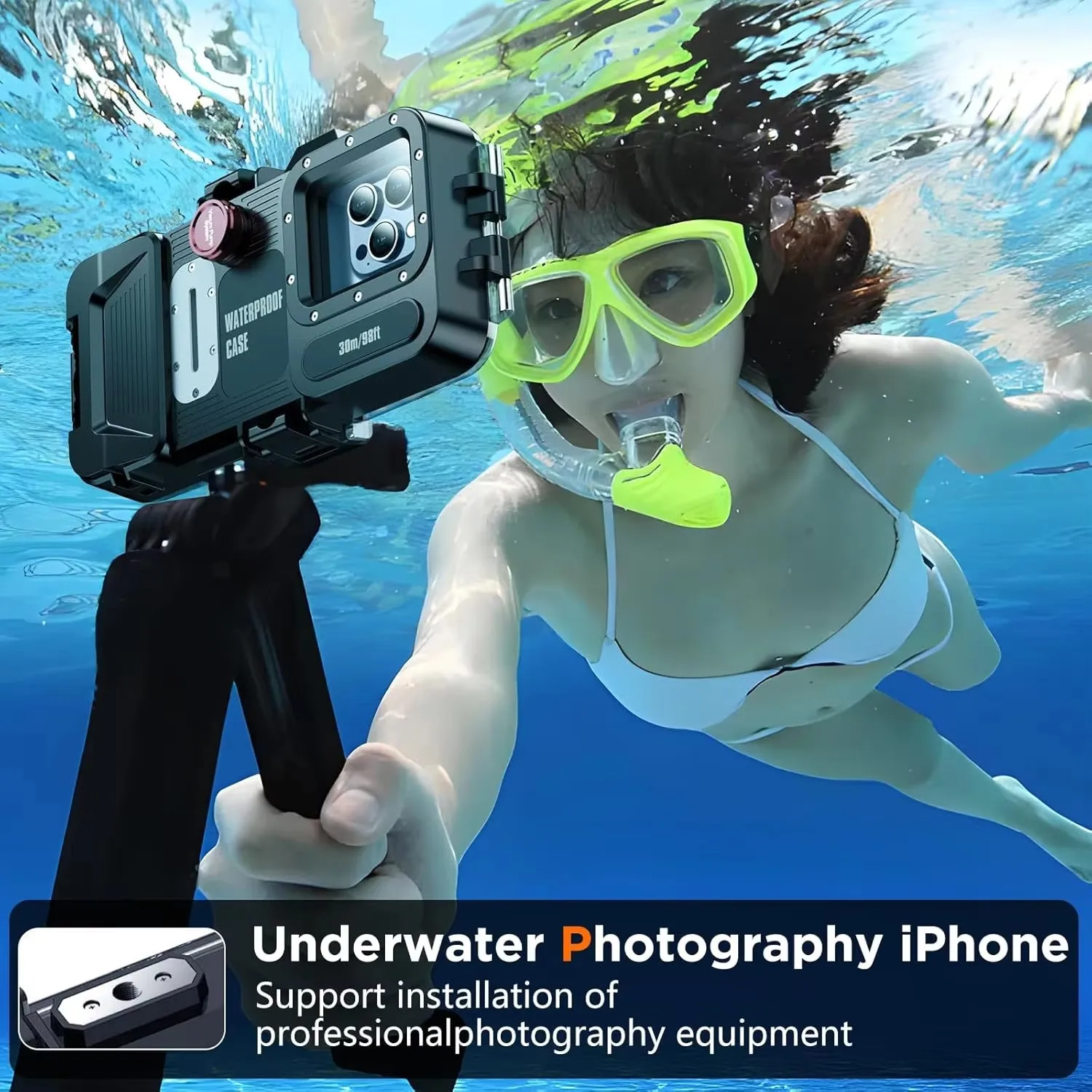 Underwater 30M Diving Case S24 Ultra S23 Note 8 9 10 20 Bluetooth Waterproof iPhone16 15 14 13 12 11 Xiaomi Redmi Moto