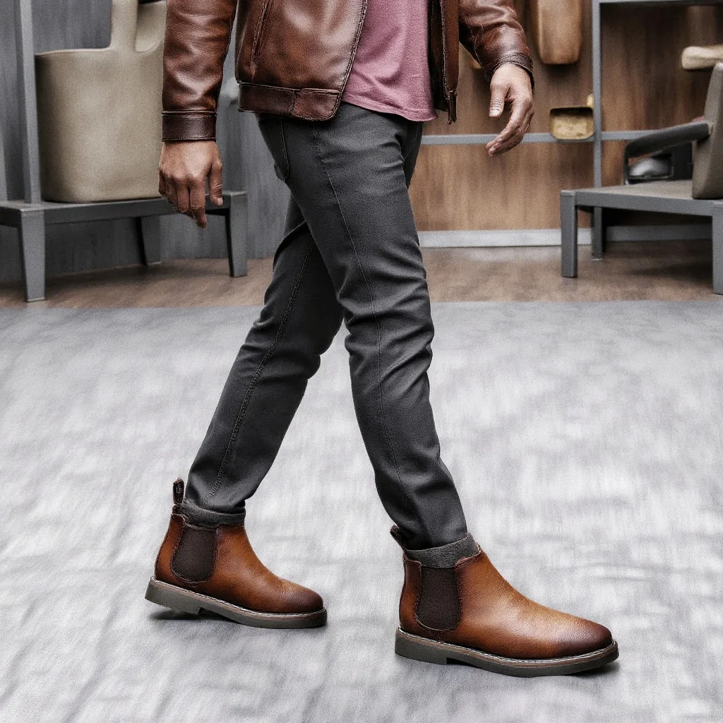 Men’s retro leather ankle boots in classic 2026 fashion style 09