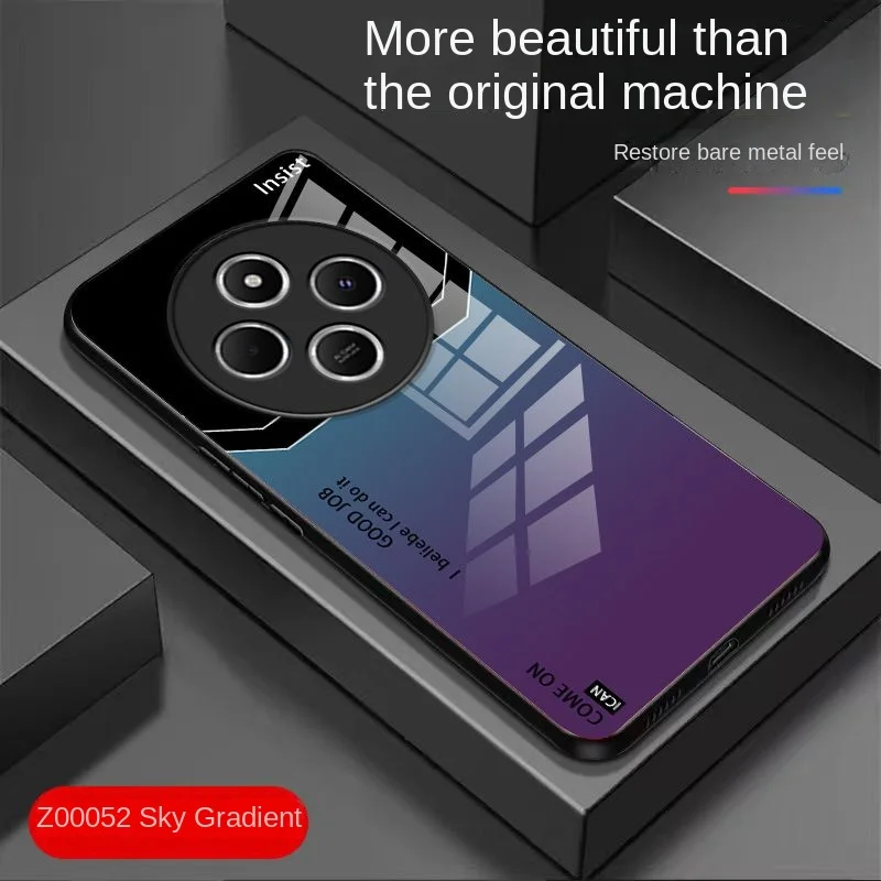 Fashion Hard Tempered Glass Gradient Protective Back Cover Case - Full Cover Shell