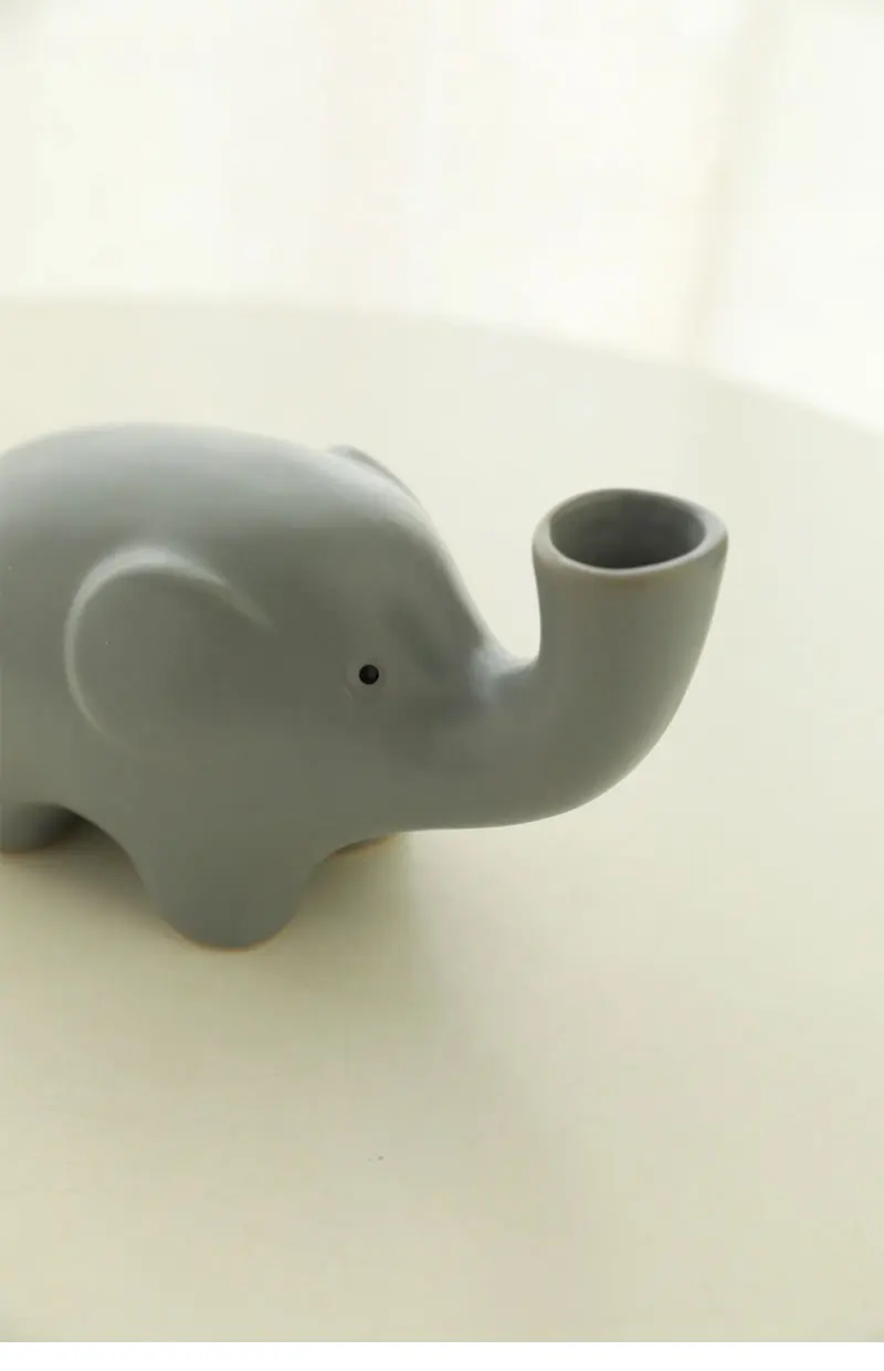 Nordic Ins Elephant Shape Ceramic Vase Ornaments Living Room Bedroom Dining Table Flower Arrangement Container Home Decoration