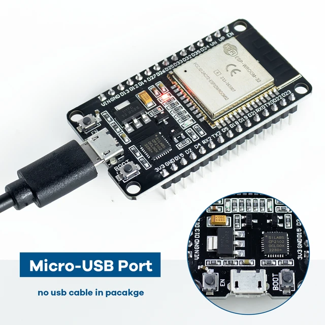 3 Modules ESP32 NodeMCU WiFi Bluetooth - 38 Broches Type-C Avec CP2102 - Compatible Arduino