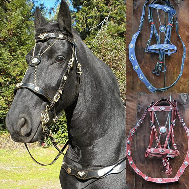 Horse Halters And Lead Ropes PU Leather Halter And Lead Ropes Ergonomic Comfortable Unfettered Halters With Metal Buckle Horse Halters And Lead Ropes PU Leather Halter And Lead Ropes Ergonomic Comfortable Unfettered Halters With Metal Buckle