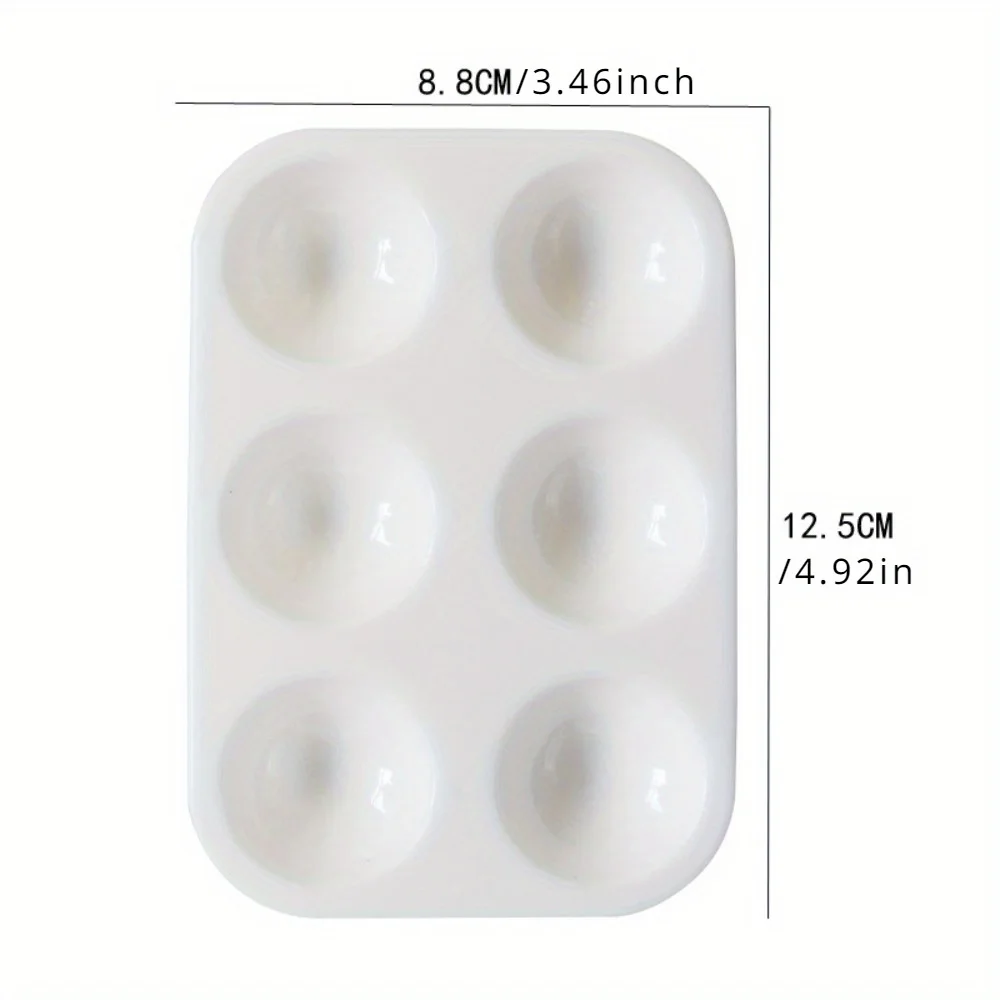 10PCS Paint Palettes 6 Well Rectangular Watercolor Palette Painting Tray, White