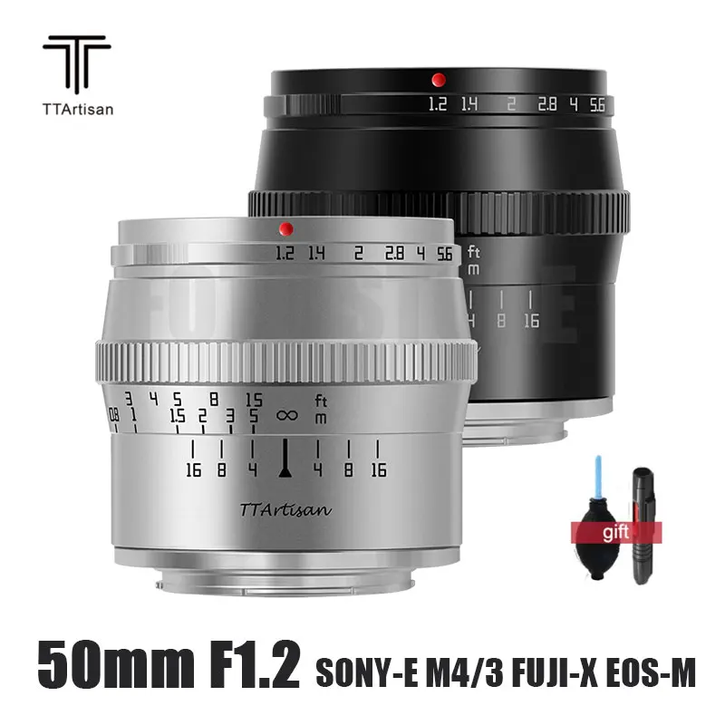 Ttartisan 50Mm F1.2 Aps-C Obiettivo Verticale Ad Ampia Apertura Per Fotocamere Sony E Fuji X Canon Rf Eos-M M4/3 L Mount