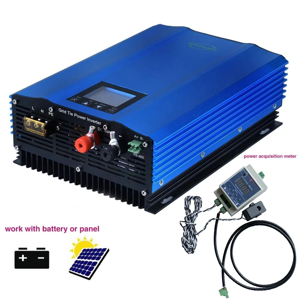 1200W Grid Tie Inverter Con Limitatore 48V Batteria Scarica Pannello Solare Mppt Display Lcd A Onda Sinusoidale Pura Dc55-90V Ingresso Ac 230V