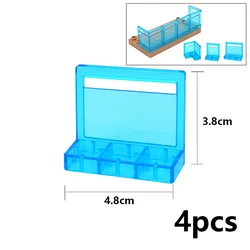 Large Building Blocks Set for Creative Construction: House, Furniture, Wall, Roof, and More (Clear Guardrail 4Pcs)