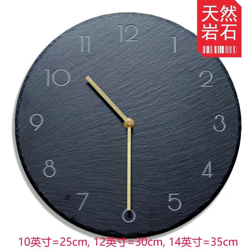 Large Slate 3d Gold Air Art Household Silent Wall Clock Style 2  