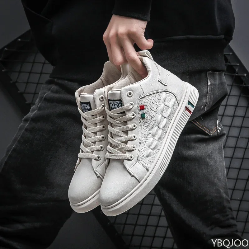High top Men's Trendy Shoes Fashion versatile leather shoe casual non slip footwear Large slze Comfort Male Shoes Homme Zapatos 5