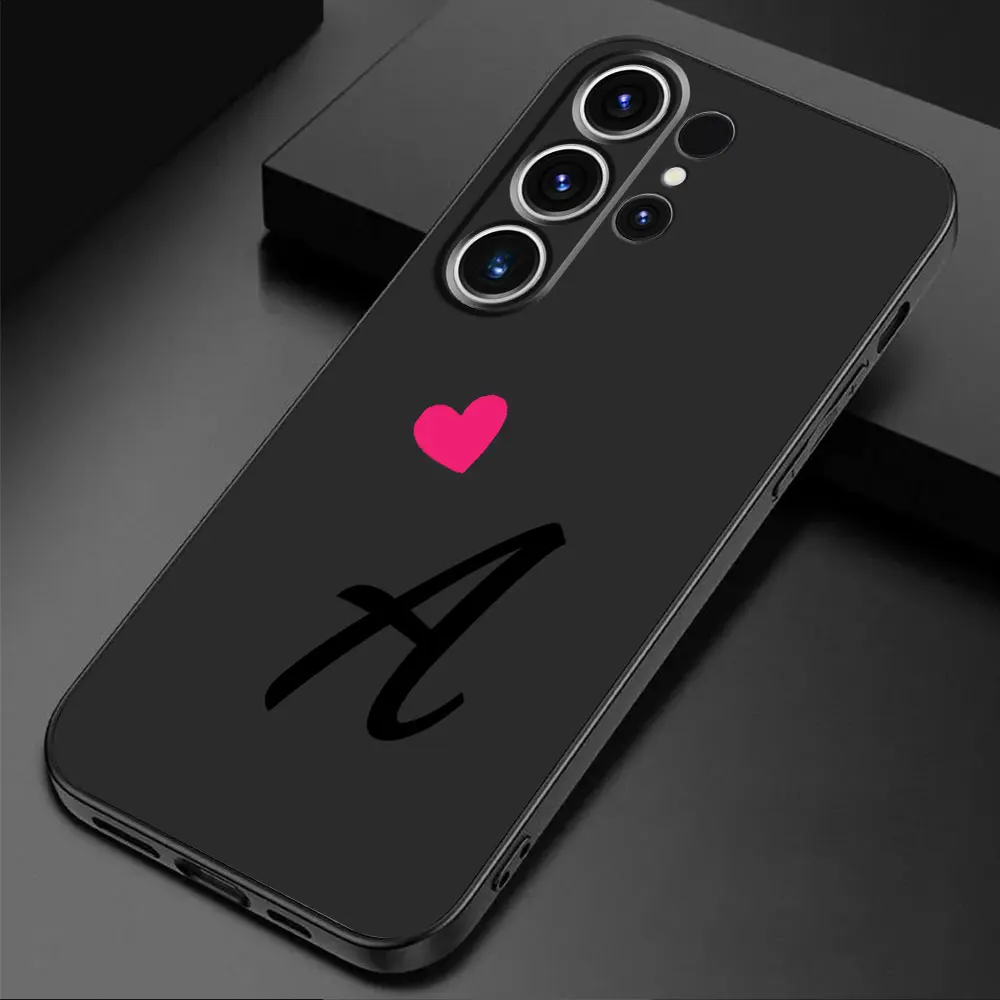 Personalized Love Heart Couples Phone Case with Initial Letter Design