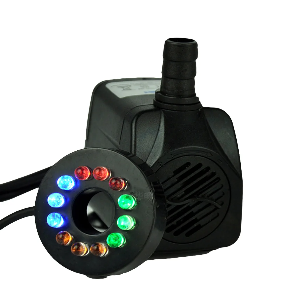 

3/5/10//25W Powerful Submersible Water Pump With LED Light Adjustable Water Flow For Fountains Ponds Aquarium Fish Tank Statuary