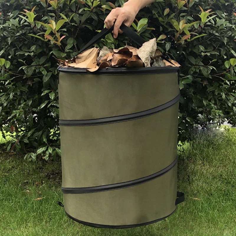 Garbage Storage Trash Bag Portable Collapsible Pop Up Garden Leaf Trash Can Flowers Garden Camping Grass Bin trash can garbage bags