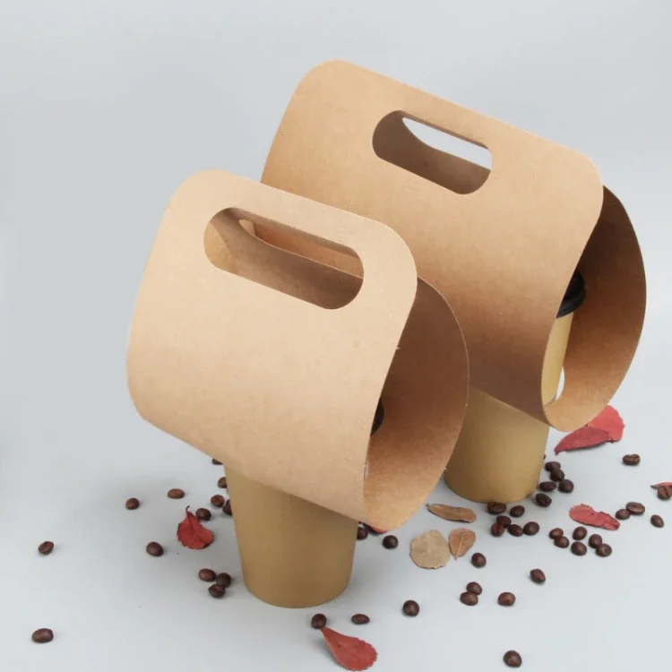 Kraft Paper Cup Holder White Disposable Milk Tea Takeout Anti-Spillage Single Double Ho... - SKU KPCH1239 - UGI Packaging