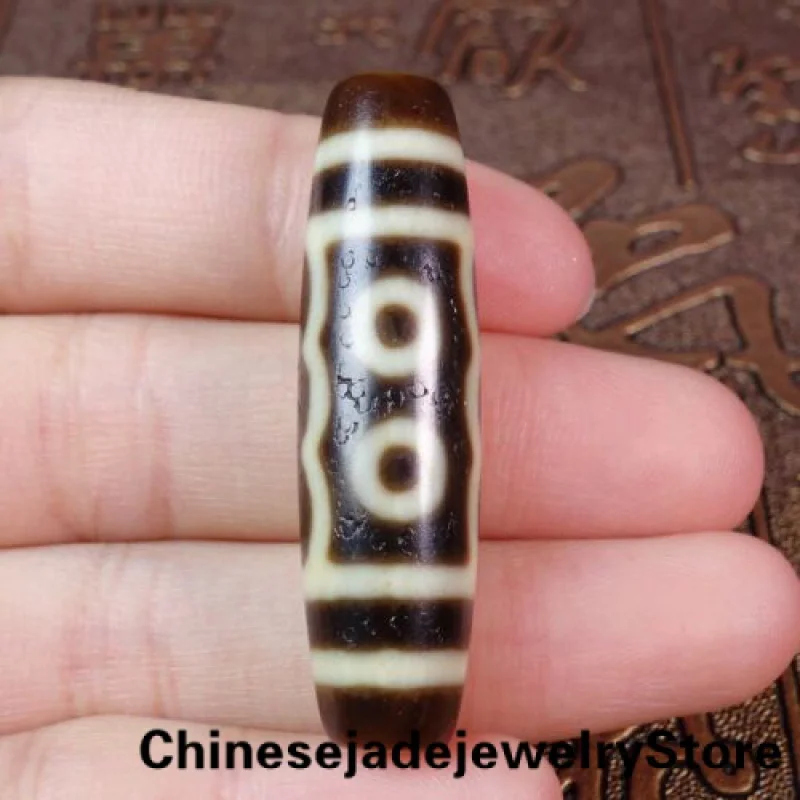 

Древние тибетские бусины DZI, Старый Агат, зуб, желтый, 5 глаз, тотем, амулет, подвеска #713