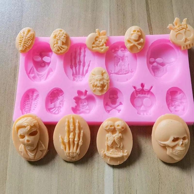 Halloween Skull Silicone Mold Cake Decoration Liquid Fondant Silicone Mold