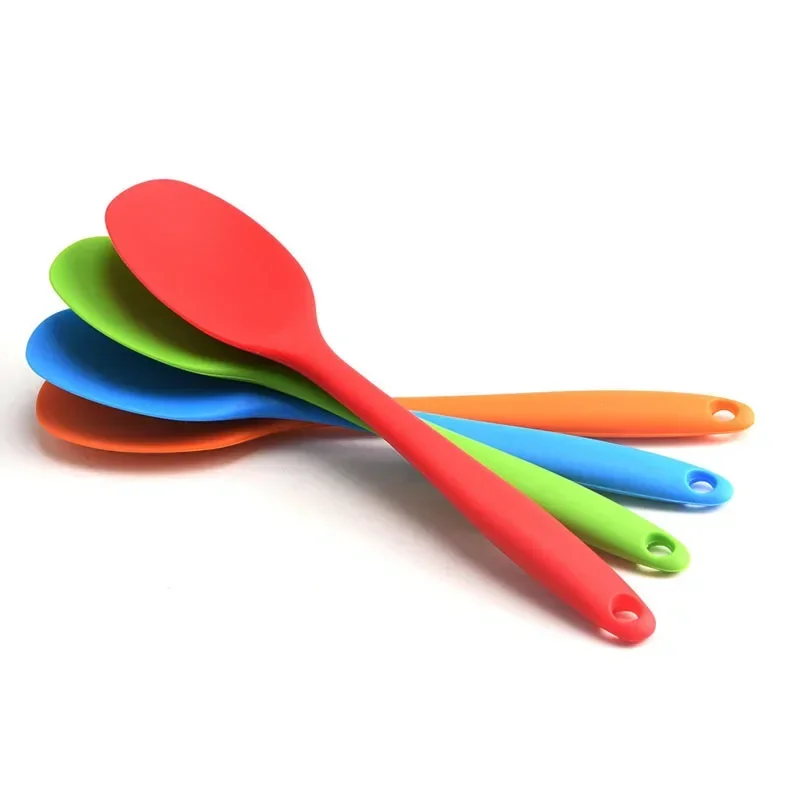 7 Color 210mm Universal Flexible Heat Resistant Silicone Spoon Scraper Spatula Ice Cream Cake for Shovel Kitchen Tool Utensil