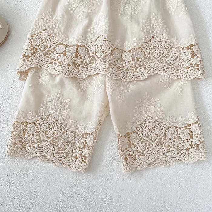 2024 New Summer Newborn Baby Girls Clothing Set Sleeveless Cotton Embroidered Vest+Pants Toddler Baby Girl Clothes Set