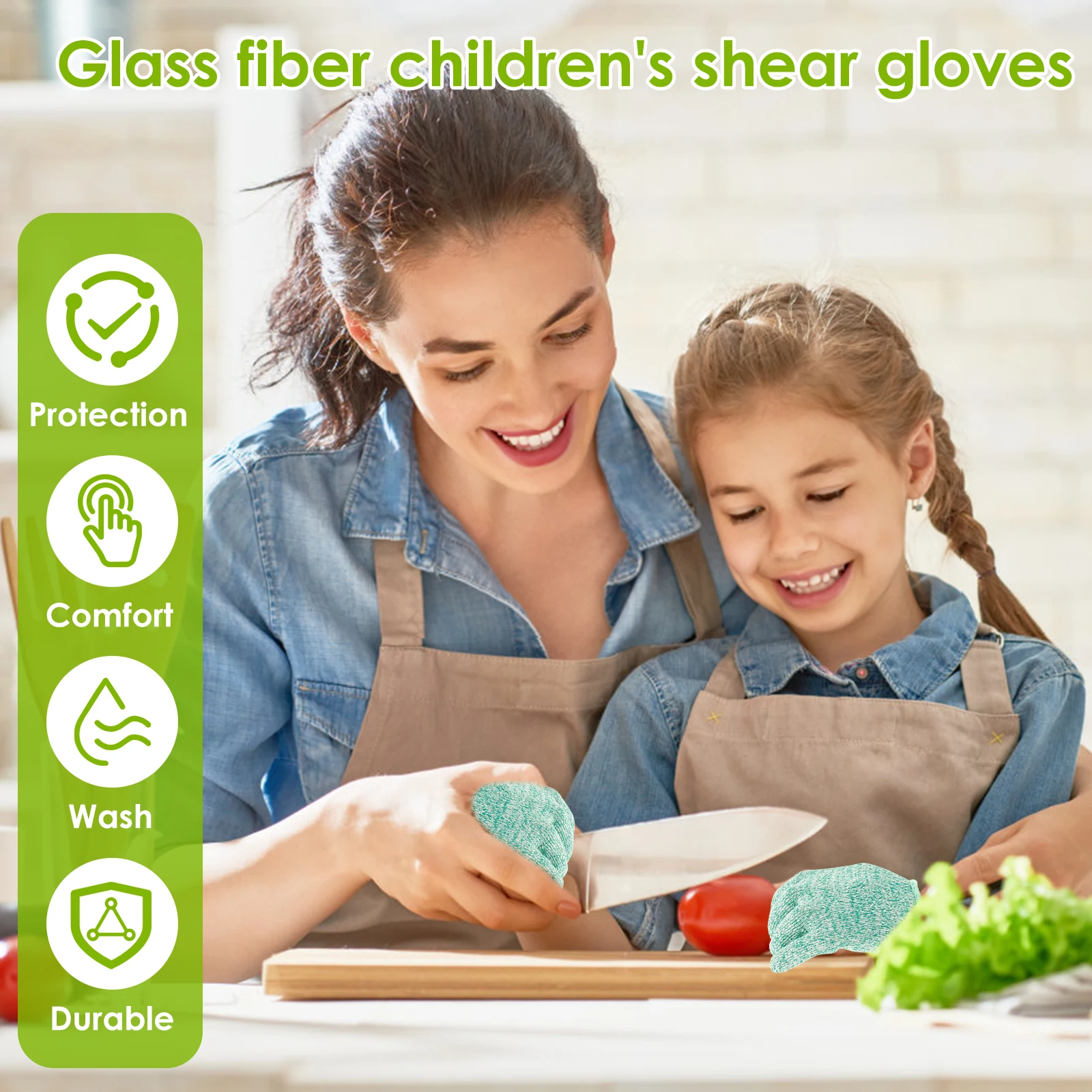 4 Pairs Cut Resistant Gloves 5 Protection Kids Anti-cutting Gloves Kitchen Cutting Protection for Cooking Wood Carving XS