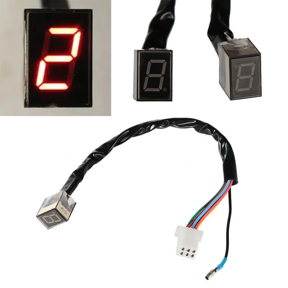 NEW Universal LED Digital Gear Indicator Motorcycle Display Shift Lever Sensor