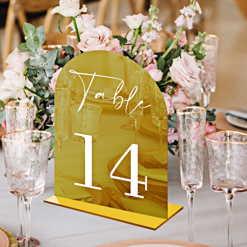 Acrylic Digital Table Label Acrylic Table Plate Wedding Number Plate Dining Diy Personalized Seat Plate wedding table numbers acrylic sign holders