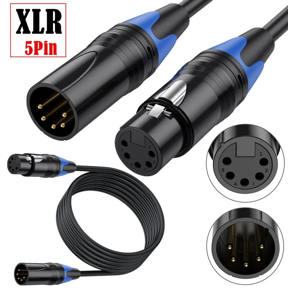 4 Cavi DMX 3 Pin 512 Da 1 Metro - XLR Maschio A Femmina Per Luci Di Scena Professionali - Foto 3