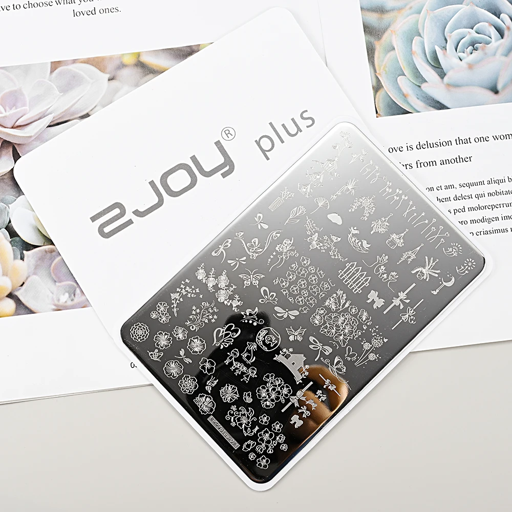 Christmas Nail Art Stamping Plate Winter Snowflake Stainless Steel Printing Template 9.5*14cmFrench Gel Polish Printing Stamp 3