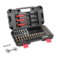 VEVOR Thread Chaser Set UNC UNF Metric Thread Restorer Tool Rethreading Tool Kit Heat Treated Steel for Mechanics DIY Enthusiast