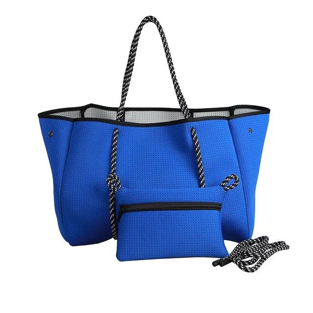 [알리익스프레스] 여성을 위한 키치하고 실용적인 블랙 블루 네오프렌 숄더백: 여름 필수품