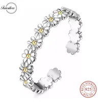 Fansilver S925 Sterling Silver Toe Rings for Women  Snake Cubic Zirconia Daisy Flower Open Toe Ring Set Foot Jewelry for Summer 1