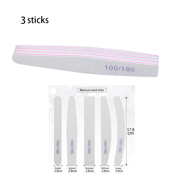 File 100 To 180 Manufacturers Buffs Lime-sand Nail Files 100x180 For Manicure Tools Professional Filer Touch Nail Remove