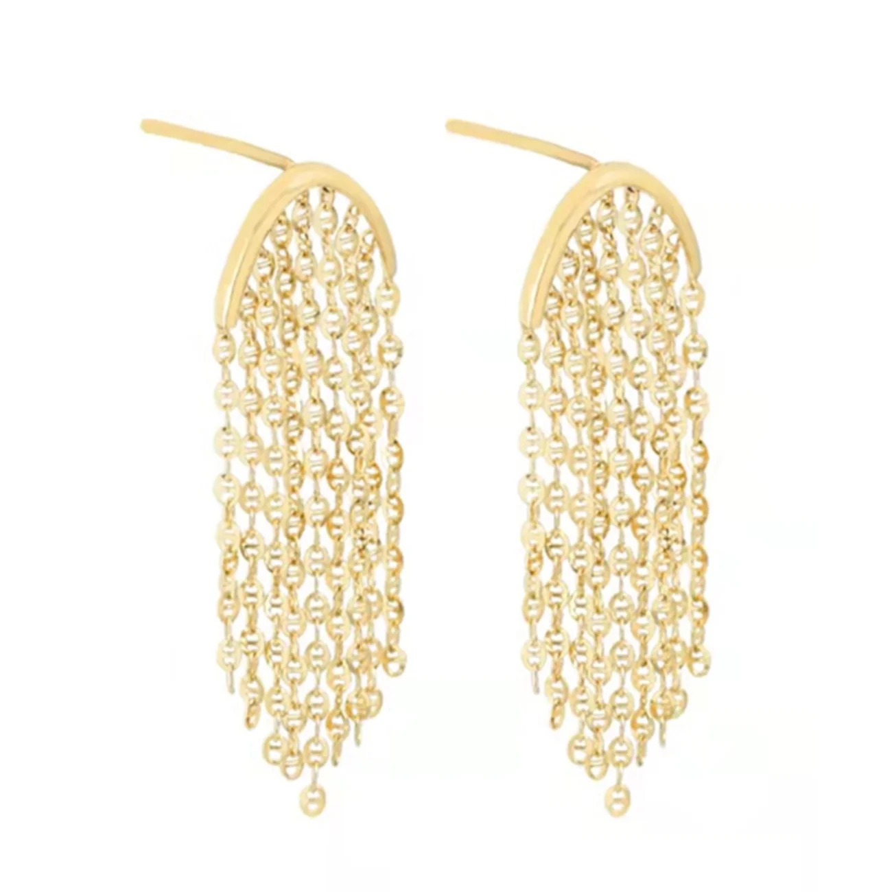 Orecchini Ear Line 18K Import Solid Yellow Gold Jewelry (Au750)Women Designer Simple Temperament Personality Nappa Fashion Lady
