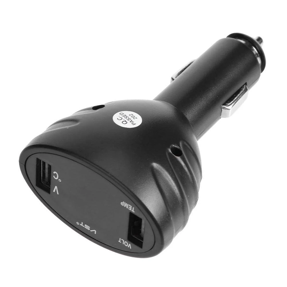 

Car Charger 3 In 1 Voltmeter 3 In1 Dual USB Charger LED Thermometer Voltmeter Universal USB Car-charger Adapter