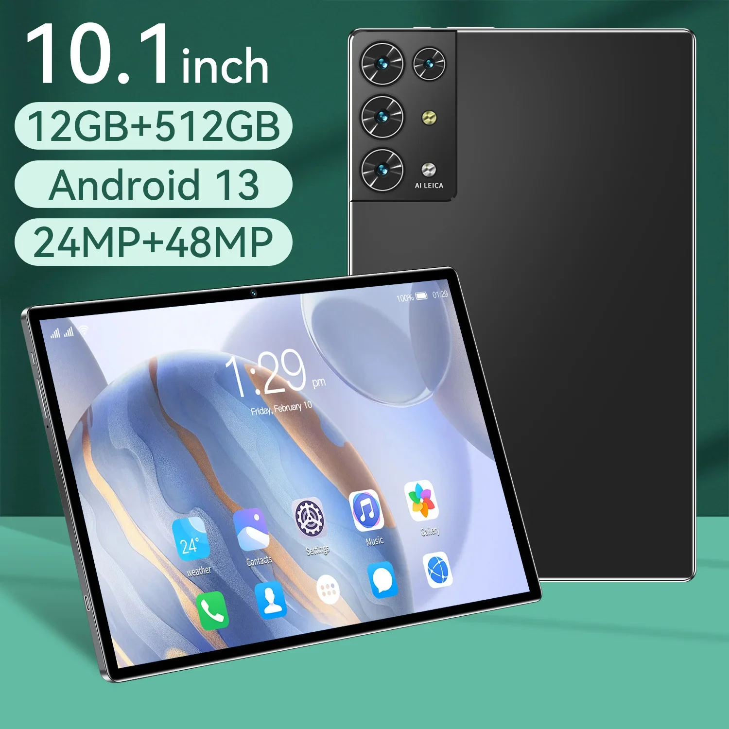 Android 13タブレット,デュアルSIMカード,10.1インチHD