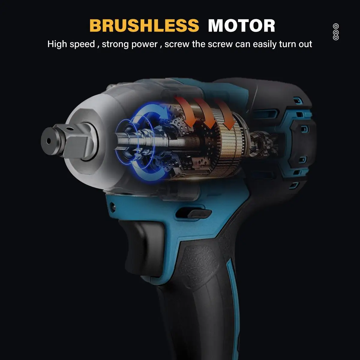 288VF 1000 Torque Brushless Electric Impact Wrench 1/2 In