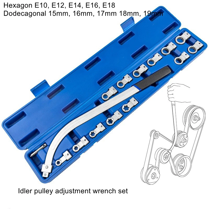 

Auto engine idler pulley tensioner pulley adjusting wrench extended E type socket wrench special disassembly