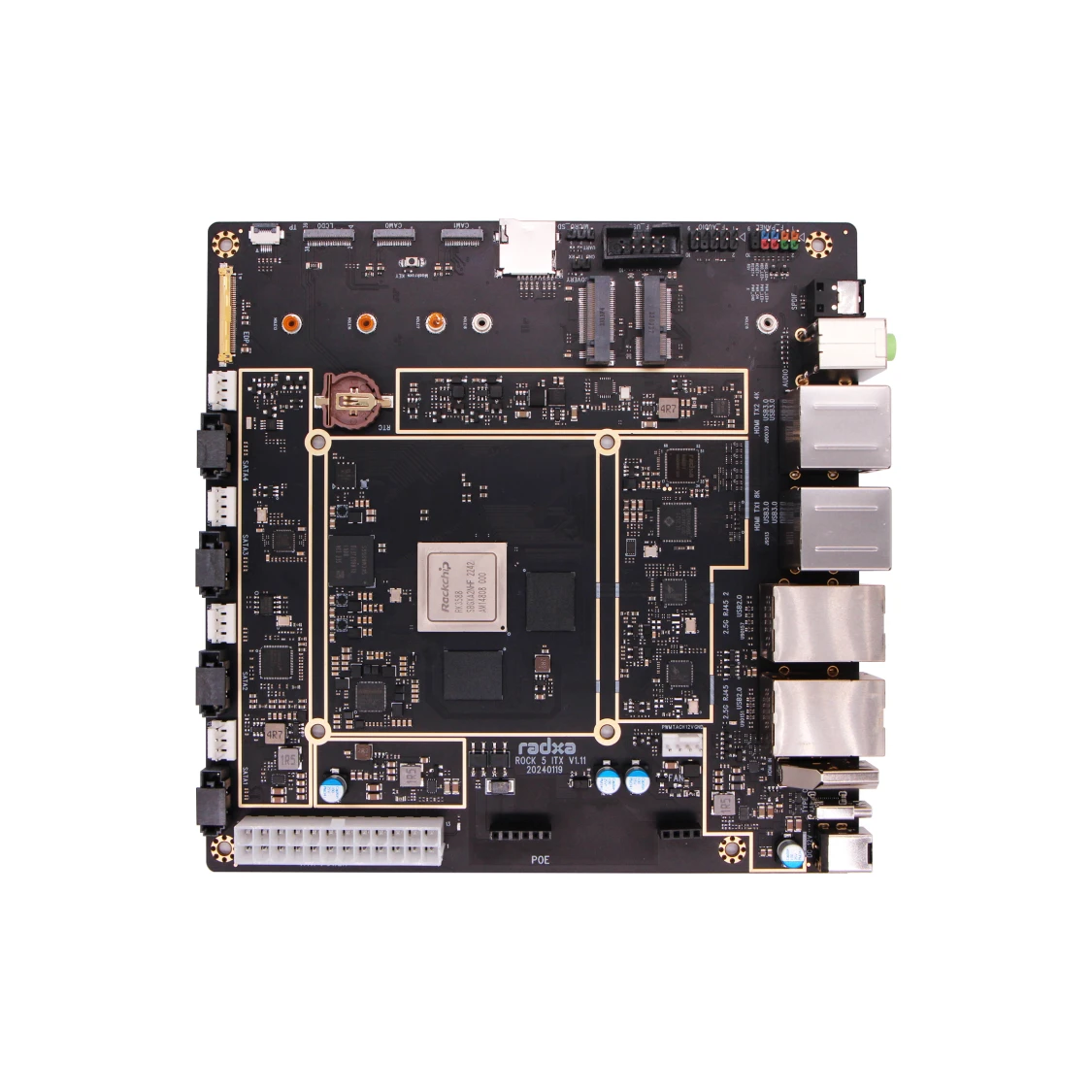Radxa ROCK 5 ITX, RK3588 8-core CPU, Mini-ITX Motherboard, LPDDR5