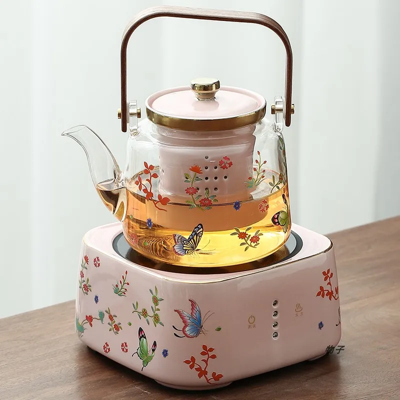 Electric Pottery Stove Tea Cooker Water Boiler High borosilicate Glass 820ml Kettle Ceramic Filter Steam extraction