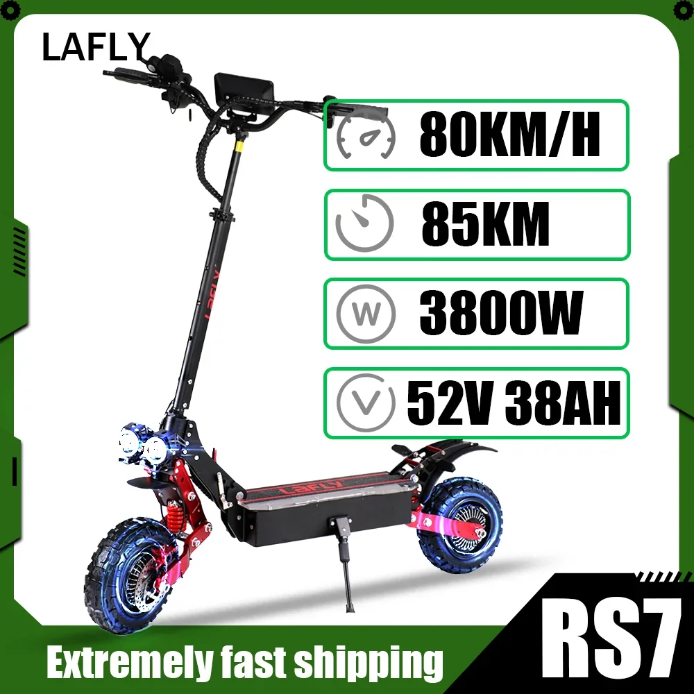 LAFLY RS7 New 52V 3800W Dual motor dual wheel 11 inch maximum speed 80-80Km/H hydraulic brake Damper electric scooter