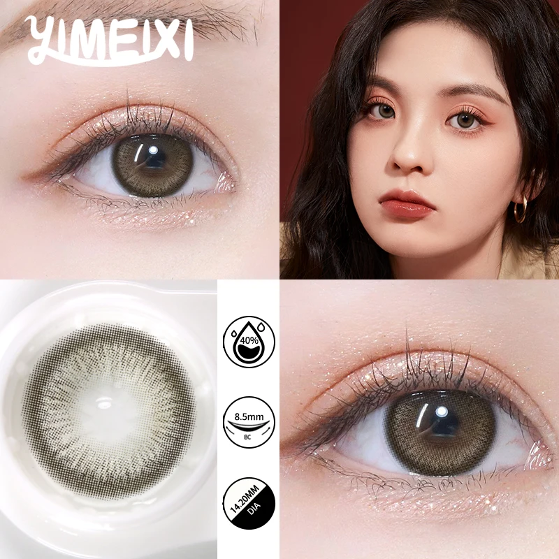 YIMEIXI 10Pcs(5 Pairs) Daily Disposable Myopia Colored Lenses with Diopter Natural Eyes Contact