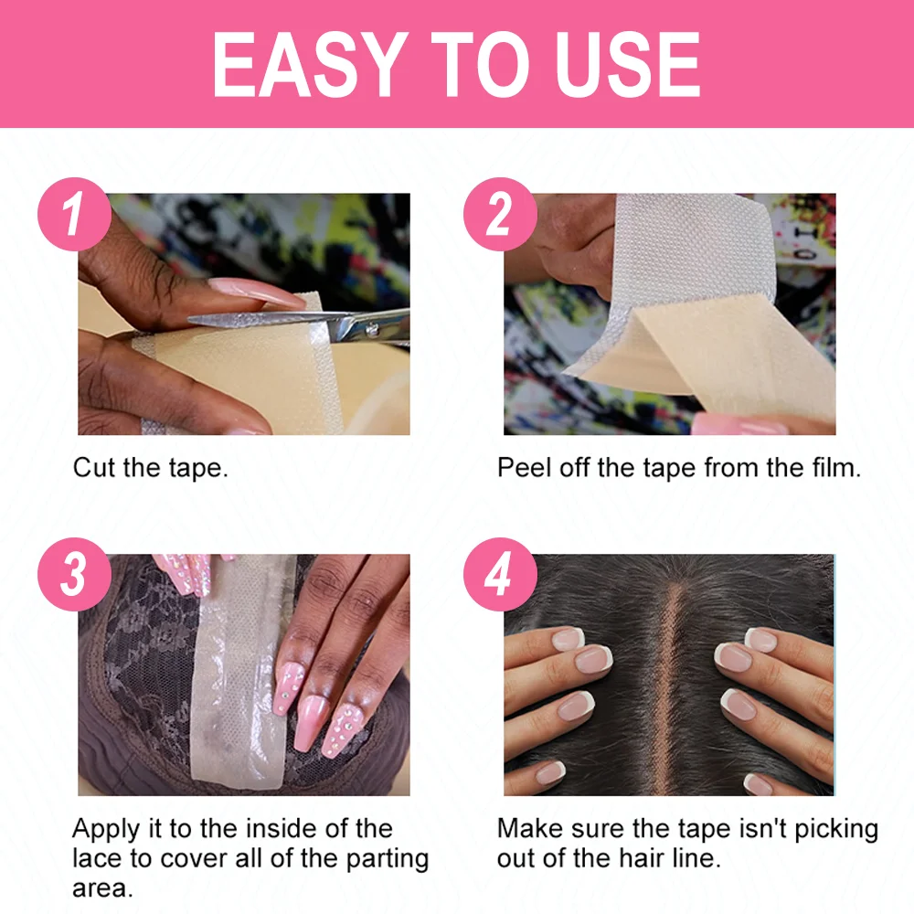Wig Adhesive Tape hair tape wig tape Lace Wig Grids and Knots Eraser Silicone Melting Lace Tape Breathable Knots Healer Hair Non-Slip