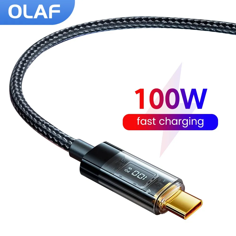 Olaf 100W Cavo Usb C Tipo C Cavo Dati Di Ricarica Rapida Per Samsung Huawei Xiaomi Pd27W Usb C Lightning Per Iphone 14 13