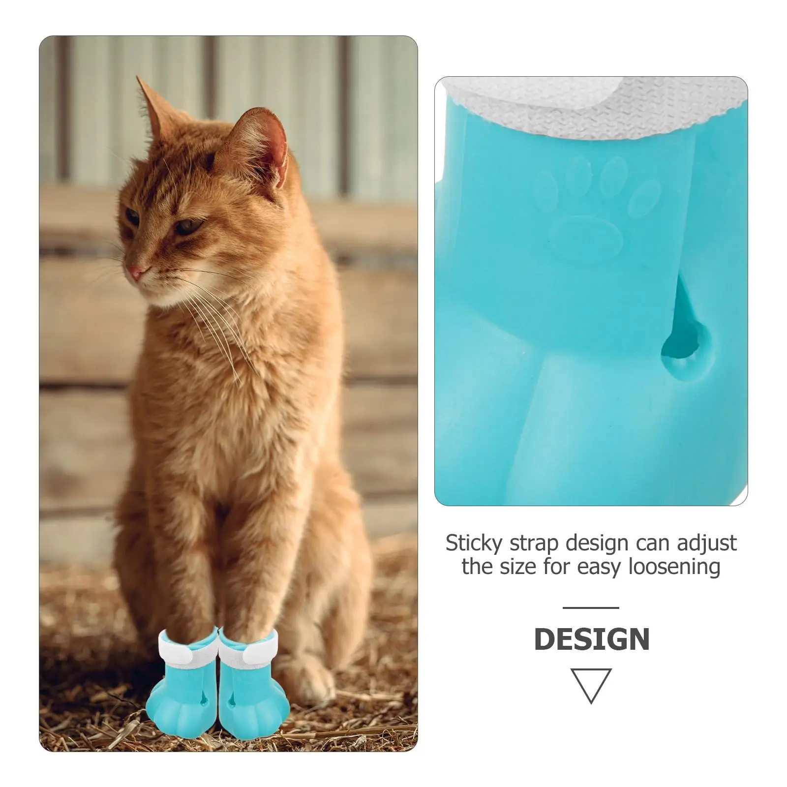 4 Pcs Washable Pet Foot Cover Scratching Silica Gel Adjustable Cat Feet Covers Washing