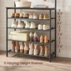 VASAGLE Hall Tree With Shoe Bench, Coat Rack Shoe Bench, 5-Tier Shoe Rack Different Heights, 5 Dual Hooks, Top Shelf,Entryway 4