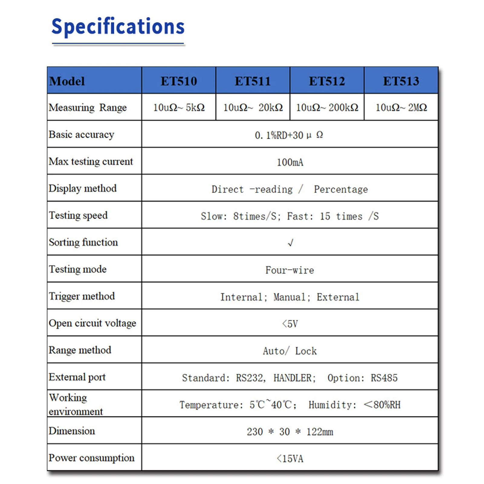 East DC 저저항 테스터, 휴대용 밀리옴 계량기 마이크로 저항 테스터, 저 저항 테스터, 직류, ET513