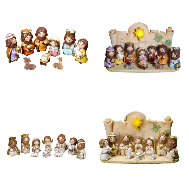 

Christmas Manger Decoration Set Cartoon Jesus Holy Bedroom Living Room Decor