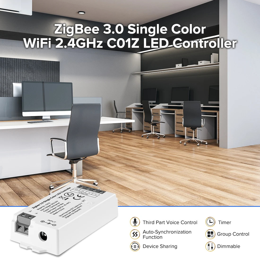 Smart Controller ZigBee 3.0 Per Striscia LED RGBWW 12/24V - Compatibile Con Alexa E Tuya (Solo Controller)