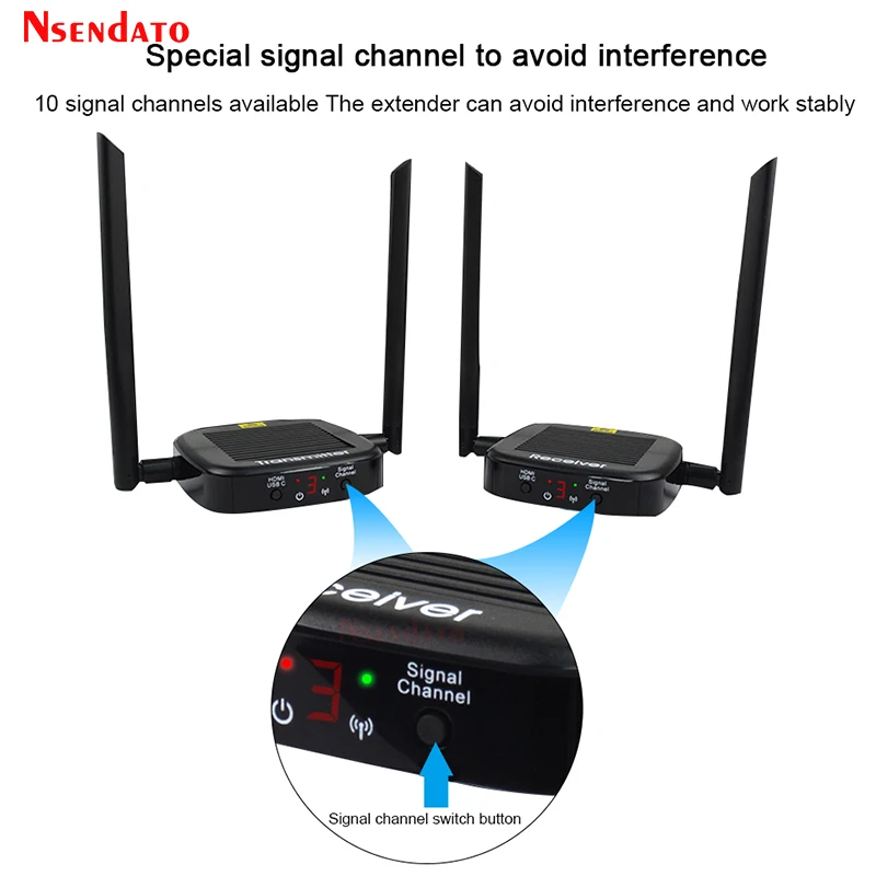 Wireless HDMI Video Transmitter and Receiver Kit 200M 1080P 60Hz HDMI Wireless Audio Video Extender adapter For TV PC Monitor