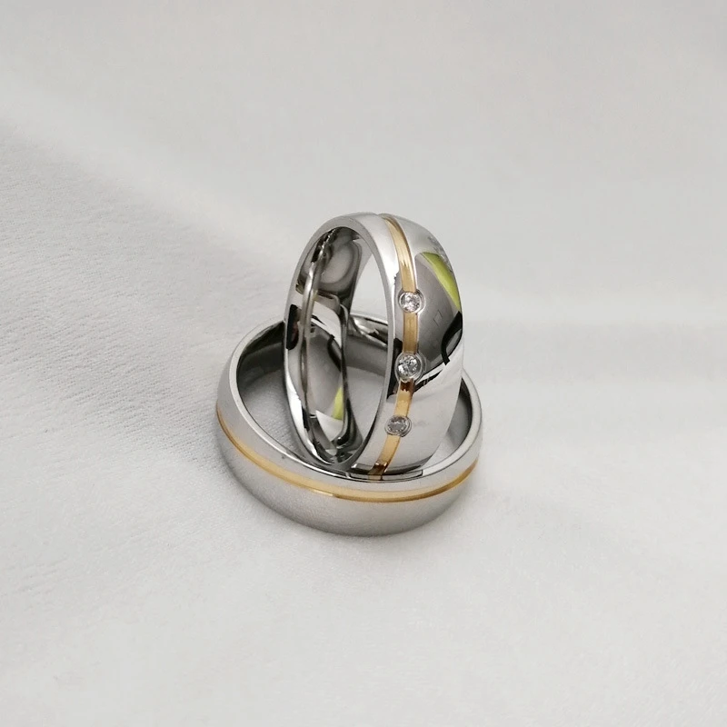 Engagement Rings Fashion Luxury Engagement Wedding Ring Micro-inlaid Zircon Couple Ring Anniversary Jewelry Gift Men's and Women's