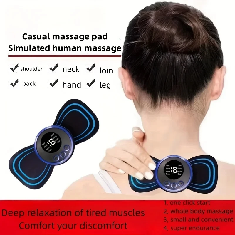 Neck Massager Lcd Display EMS Electric Cervical Massage Patch – Excel Lush  Beauty