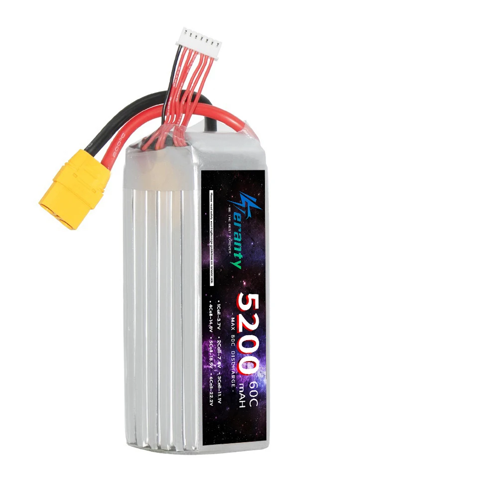 Connecteurs EC5, XT90, XT60, TRX et T fournis avec la batterie drone 5200mAh 22.2V 6S.